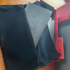 カルティエ 長財布 ブラック×シルバー×ボルドー Cartier 長サイフ