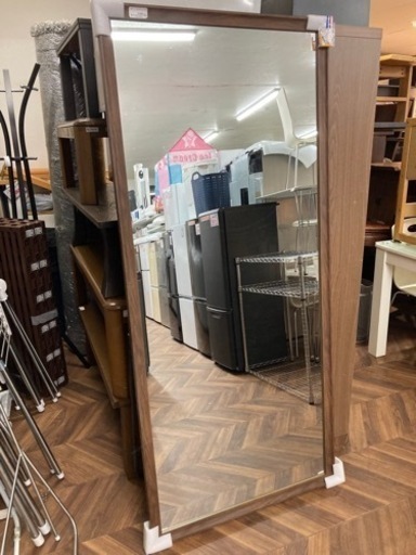 売約済み【BY REUSE 霧島国分新町店 出張買取•見積完全無料¥0】木製フレーム大型スタンドミラー