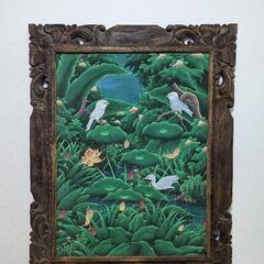 バリ絵画 No.2　ブンゴセカン　バリ　伝統　自然　鳥　自然