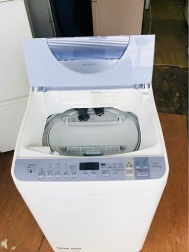 福岡市内配送設置無料　シャープ SHARP ES-TX550-A [たて型洗濯乾燥機(5.5kg) ブルー系]