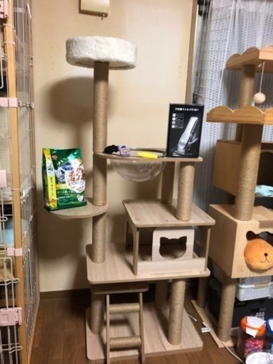 美品キャットタワー＆猫ちゃんケアセット（お取引は吹田or堺 新金岡駅近辺で）
