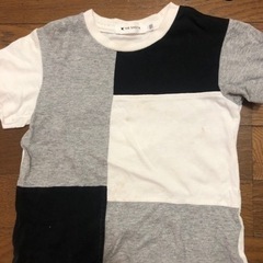 TK Tシャツ 白×黒×グレー 110