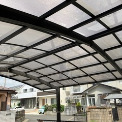 中古カーポート2台用 立山アルミ（フラックボード）合掌ロング 定価