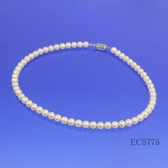 7.0～7.5 mm アコヤ真珠ネックレス 大変美しい[パールホワイト]