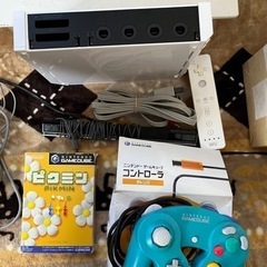 Wii本体1式とゲームキューブコントローラー、ピクミン