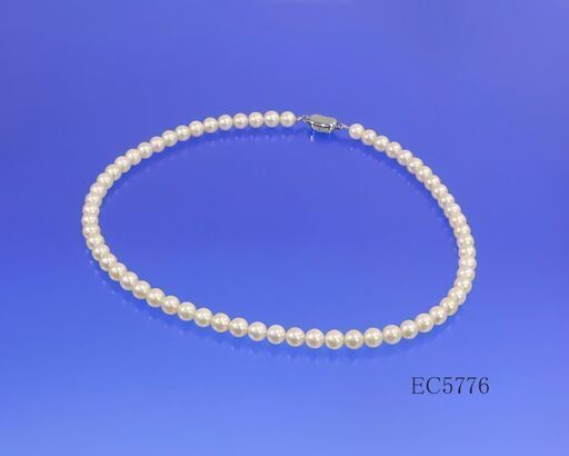 [EC5776] 7.0～7.5 mm アコヤ真珠ネックレス 大変美しい[パールホワイト]