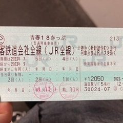【青春18切符3回分　有効期限2023年9月10日】