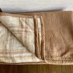 タータンチェックの毛布 シングル ウール100%