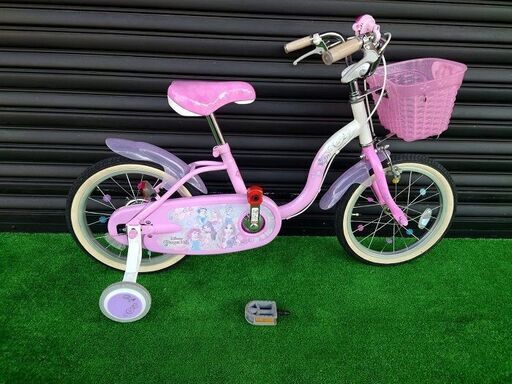 【値下げしました】子供用自転車16インチ　ides アイデス  ディズニープリンセス　補助輪付 【引取限定・現状渡し】三重県