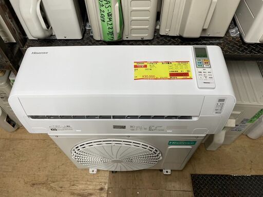 K04433　ハイセンス　2021年製　中古エアコン　主に6畳用　冷房能力2.2kw/暖房能力2.2kw