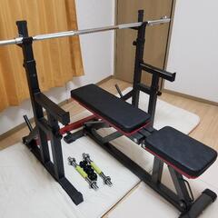 IROTEC バーベルセット100KG  GronGバーベルスタンド  インクラインベンチ 3点セット