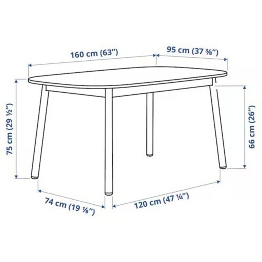 定価6万 IKEA VEDBO ヴェードボー ダイニングテーブル, ホワイト