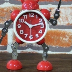 [新品]ロボット型　目覚まし時計　<赤 RED>