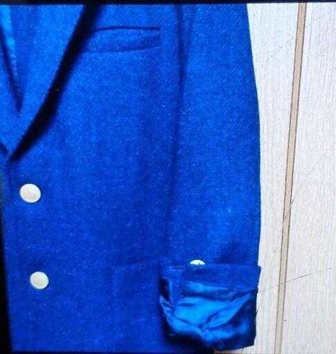 B＆Y 　フラフ別注品　ハリスツイードジャケット　日本製　　ウール100％ 　古着　ブルー