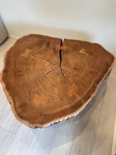 天然木 一枚板 輪切り ローテーブル