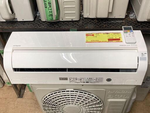 K04446　日立　中古エアコン　主に6畳用　冷房能力　2.2KW ／ 暖房能力　2.2KW