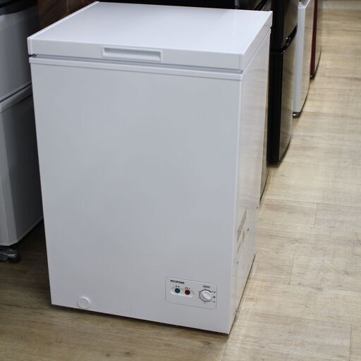 店S666)アイリスオーヤマ 冷凍庫 100L  PF-B100TD-W 2020年製 ホワイト コンパクト 幅55cm 上開き