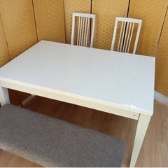 【引取】超お得 定価98,900円からほぼ半額 ウォーリア 伸長式テーブル ダイニングテーブル 北欧 分解済み
