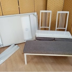 【引取】超お得 定価98,900円からほぼ半額 ウォーリア 伸長式テーブル ダイニングテーブル 北欧 分解済み