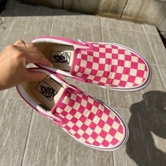 vans チェッカー ピンク