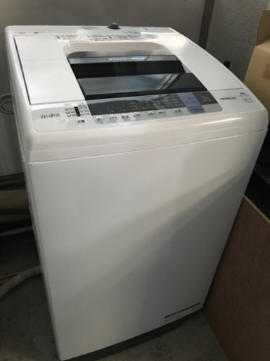 取引場所　南観音　K2308-266 HITACHI 7.0kg洗濯機　2019年製　NW-70C 動作確認済み　汚れ　キズあり　排水ホースのみあり