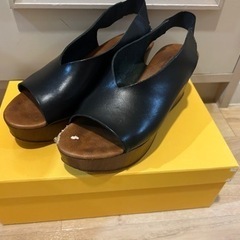 ENESS エネス　レディース　レザーサンダル  black 2...