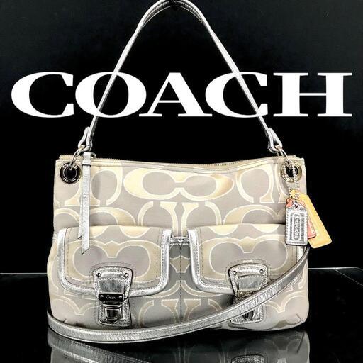 COACH コーチ ポピー 2way ショルダーバッグ シグネチャー 18980