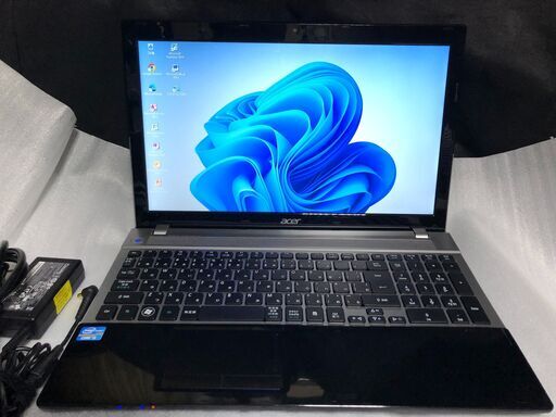 「Acer Aspire V3 V3-571-H54D/K(Core i5/メモリー8GB/HDD-500GB/DVDスーパーマルチ）」大画面＆薄型ノートPC・Win11＆Office2010インストール済・Webカメラ内蔵・バッテリー使用可・ACアダプタ付属　中古美品