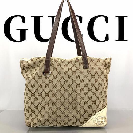 GUCCI グッチ ショルダートートバッグ GG柄 インターロッキング