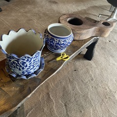 ⑩【8月末まで限定!! 】木製・陶器製・籐製の花入、花器、植木鉢...