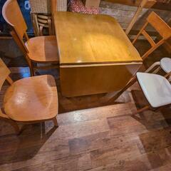 ダイニングテーブル　折りたたみ　椅子付き