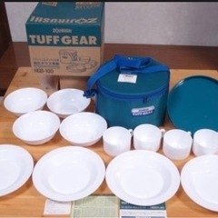 象印　tuff gear アウトドア　ガラス食器セット　四人分