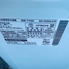 ✨2019年製✨ 848番日立✨全自動電気洗濯機✨NW-T76‼️