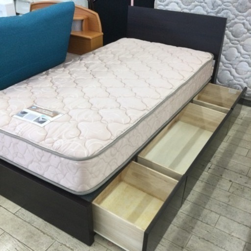 【✨Sealy/シーリー❗️✨収納力抜群❗️✨】定価¥128,700 Sealy/シーリー　シングルベッド　引き出し収納付き　ブラウン  ポスチャーテックコイル　寝具