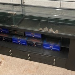 店舗用スリムガラスシヨーケース 黒 (ネット無し)