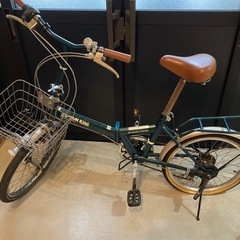 captain stag 折り畳み自転車　パンクしてます