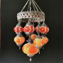 アンティーク ランプ 吊り下げ式 インテリア アジア風 硝子 ガラス 照明 トルコ 照明 シャンデリア 