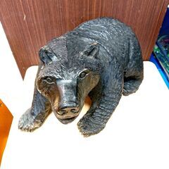 木彫り熊 黒木 民芸品 木工 工芸品 