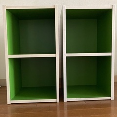 カラーボックス　緑　(2個）