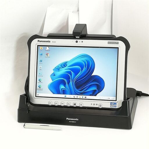 送料無料 新品SSD 10.1型 タブレット Panasonic TOUGHPAD FZ-G1AABZZCJ 中古美品 Corei5 4GB 無線 Bluetooth Webカメラ Windows11 Office クレードル付