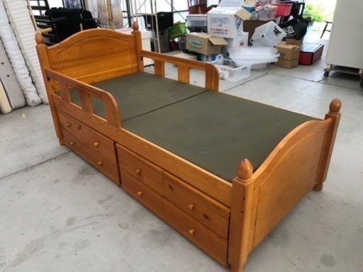 ベッド下収納棚付きシングルベッド 105cm×205cm×高さ53cm