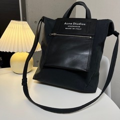 【完売】Acne Studios アクネ　ブラック　トートバッグ　ショルダーバッグ　無印良品　ブランド 完売】Acne Studios アクネ ブラック トートバッグ ショルダーバッグ