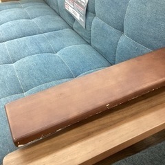 KH-48【新入荷　リサイクル品】2シーターアームソファ　ライトブルー