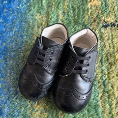ファミリア、黒革靴、13.5cm