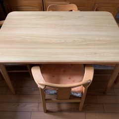 木テーブルセット　椅子4