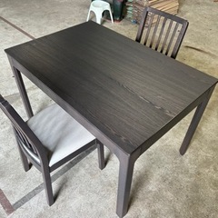【IKEA】 EKEDALEN 伸長式テーブル　椅子2脚セット