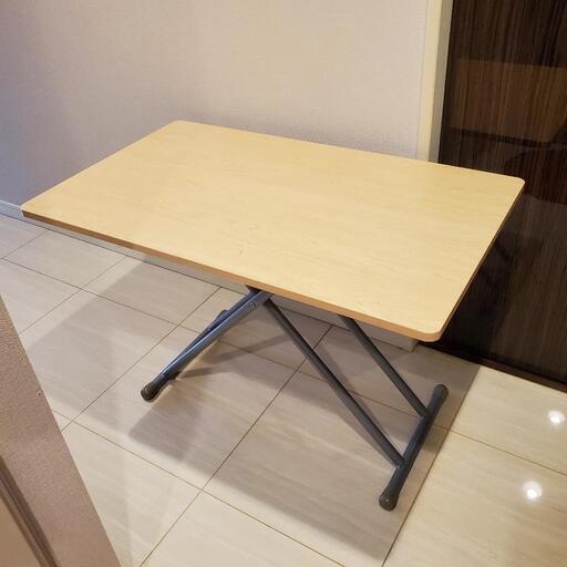 木製昇降式フリーテーブル横85×縦50×高さ28〜56cm