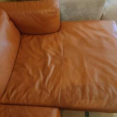 【愛品倶楽部柏店】ACTUS five by five　本革セパレートカウチソファー