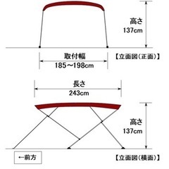 プレジャーボート用オーニング【取り付け幅185〜198cm】