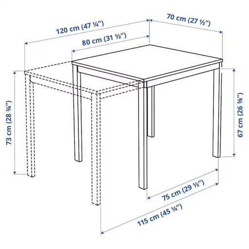IKEA　伸長式テーブル　ヴァングスタ　ダイニングテーブル　デスク